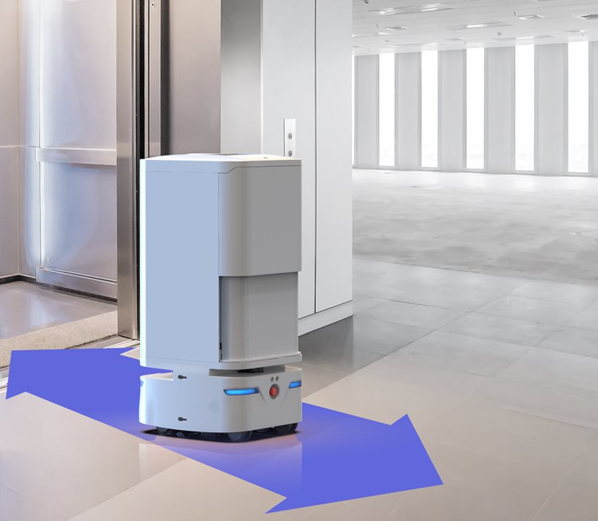 HapyBot Indoor Logistic Robot Model G - Take Elevator