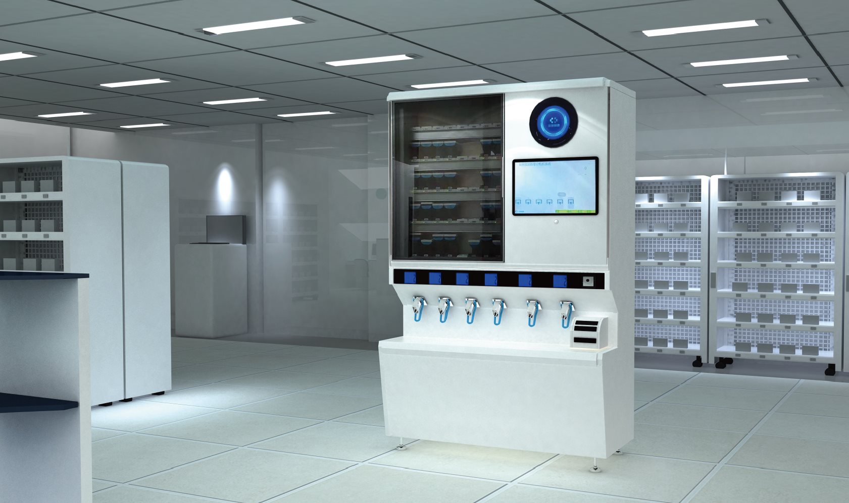 SEMI-AUTO LOOSE PILL MEDICINES DISPENSE AND LABEL PRINT MACHINE