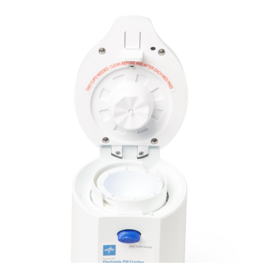 ภาพแสดงที่วางถ้วยในเครื่องบดเม็ดยา MEDLINE First Crush